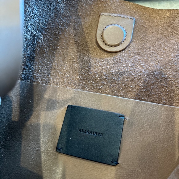 All Saints Brown Leather Tote Bag - Picture 12 of 15